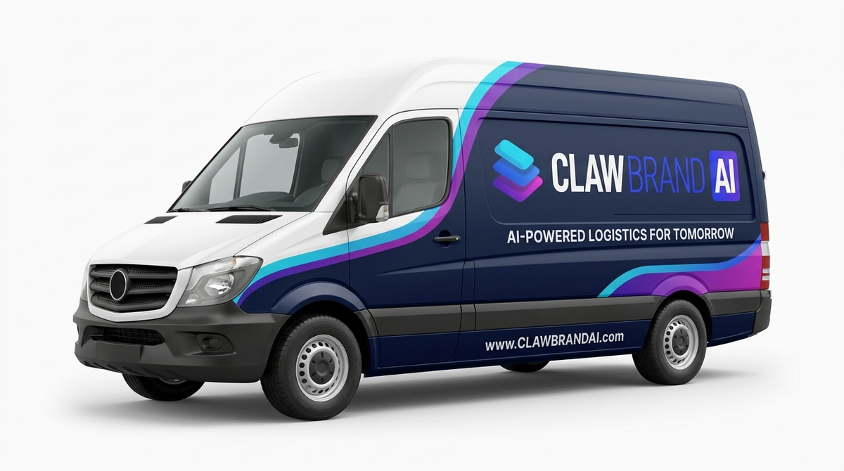 Clean white delivery van mockup