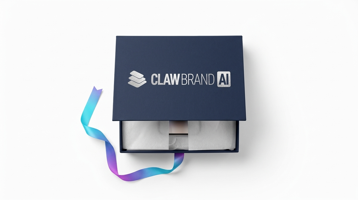 Open navy blue magnetic closure gift box inner lid mockup