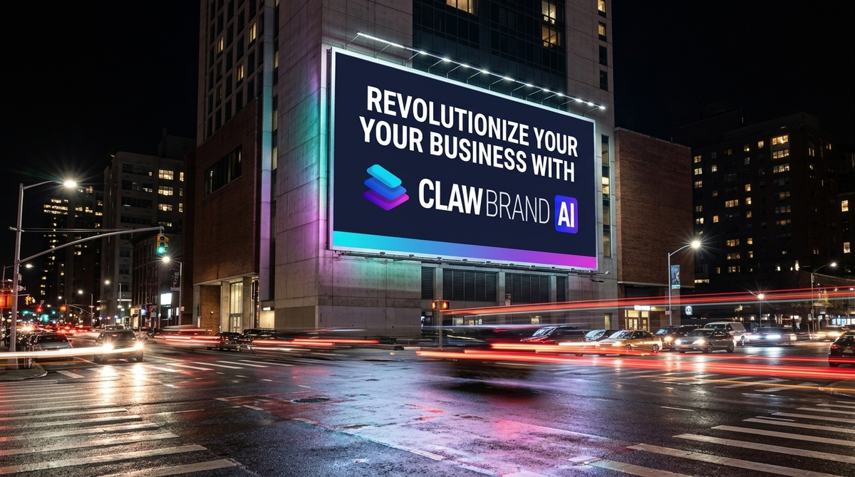 Large illuminated billboard mockup
