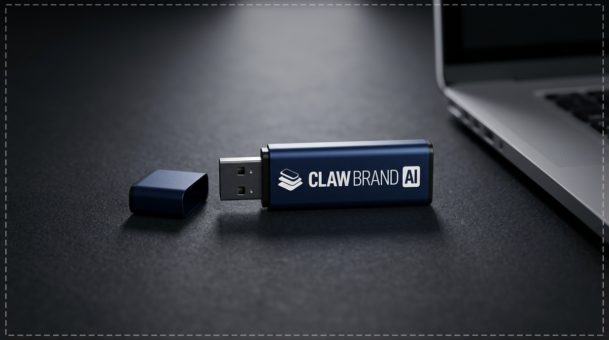 Navy blue metal usb flash drive mockup