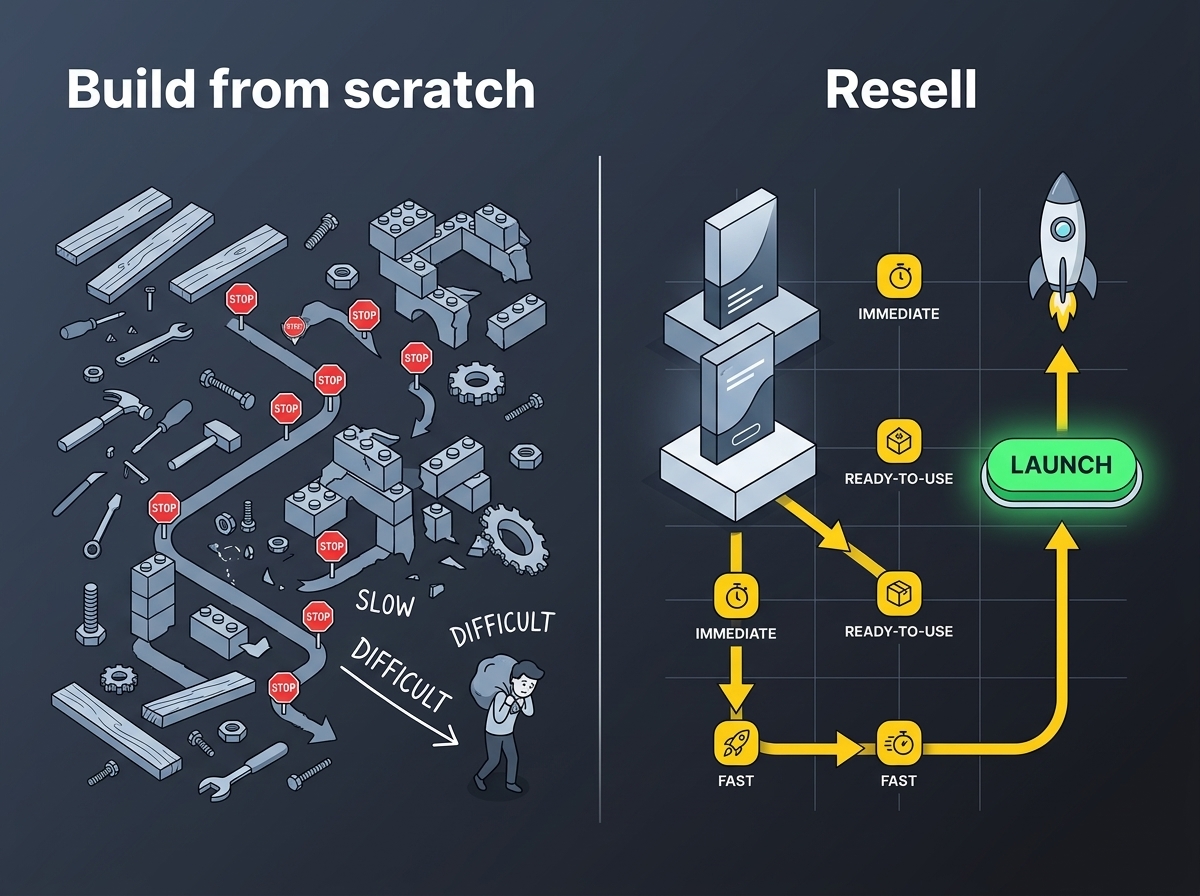 Build from scratch versus reselling a proven product