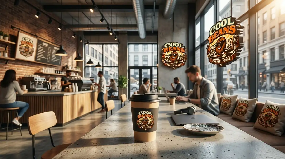 Cool Beans coffee brand mockup